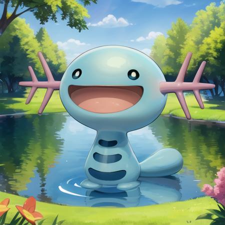 09746-982786341-1other,  happy, wooper, pokemon _(creature_), no humans, shiny pokemon, _d, ^o^,  , smile,  water, swamp, lake,tree, black eyes,.png